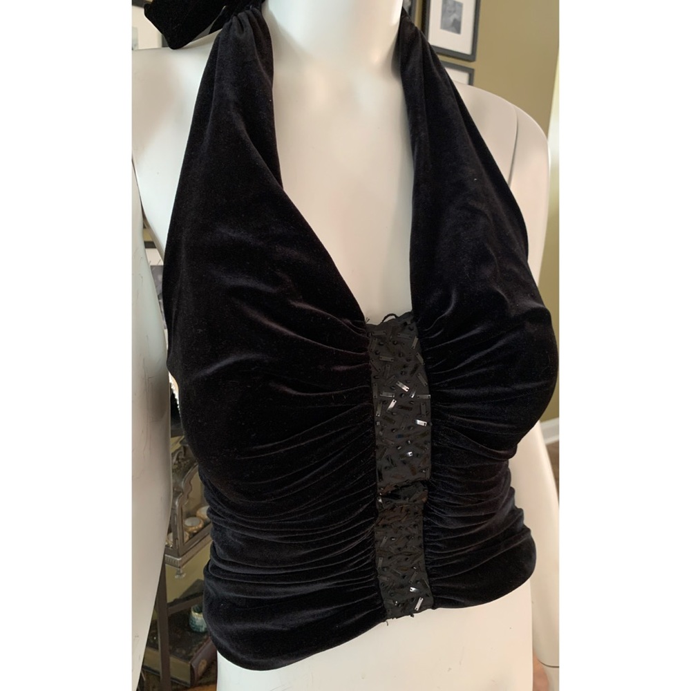 Morrell Maxie Retro Velvet Halter Top Size 10